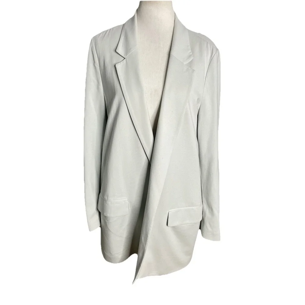 ALLSAINTS Aleida Tri Blazer Blue Gray Longline‎ Open Size 10